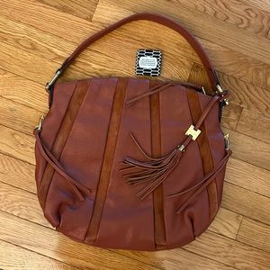 Aimee Kestenberg pebble leather and suede burnt sienna hobo, like new
